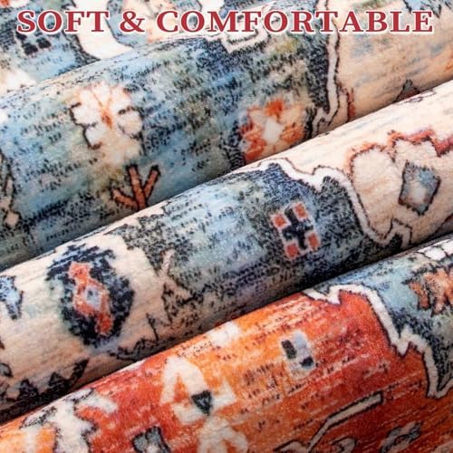 SERISSA 4ft Washable Non Slip Round Boho Area Rug for Bedroom - Image 5
