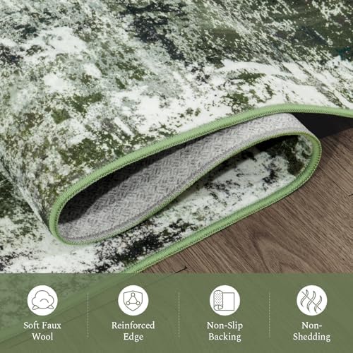 Rugflix 2x3 Entrance Rugs, Washable Entry Small Rug Dark Green - Image 6