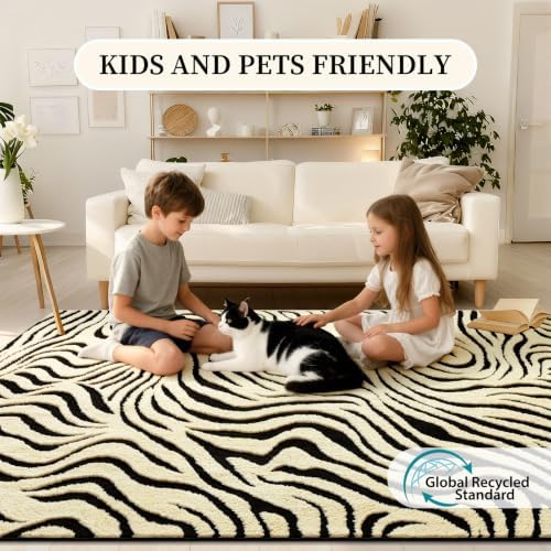 YIHOUSE Zebra Entryway Rugs 3×5: Modern Washable Non-Slip Small Area Rug - Image 7