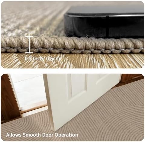 Non-Slip Jute Rug for Entryway: 2x3 Outdoor Mat - Swirl Curved Pattern - Image 6