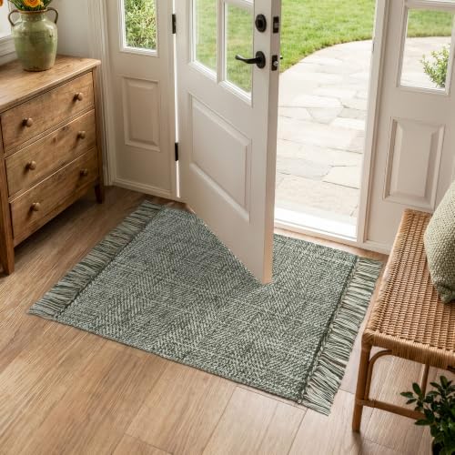 Collive Boho Bathroom Rug 2' x 3', Modern Farmhouse Rugs for Entryway - Image 3