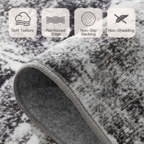 Stiio 9x12 Area Rugs for Living Room, Washable Black Grey Large Rug - Image 6