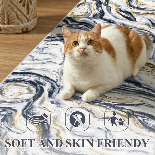 Yamaziot 2x10 Washable Modern Abstract Runner Rug Non-Slip for Hallways - Image 3