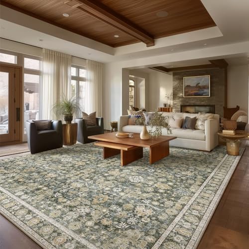 Machine Washable Rugs for Living Room: 9x12 Area Rugs for Bedroom by NoiFamo