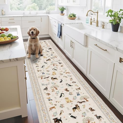 Beige Floral Hallway Runner Rug 2x6 for Bedroom Kitchen - Image 6