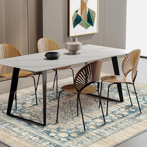 CHAMPLANT Area Rug 5'x7' Washable Rug Vintage Traditional Floor Cover Thin Retro Kitchen Indoor Distressed Non Slip Carpet for Living Room Bedroom Dining Room - Image 2