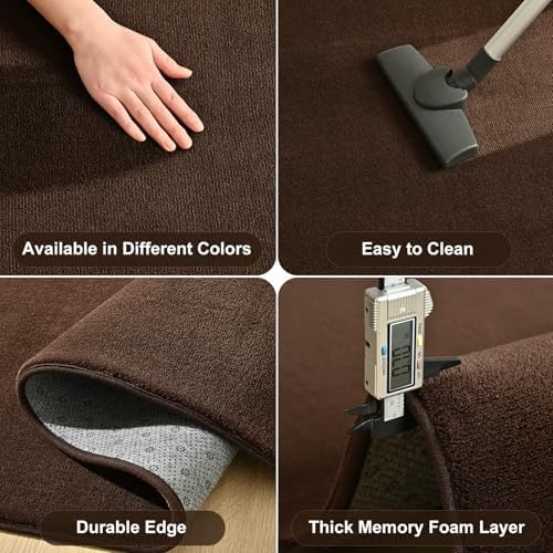 Amearea Modern Area Rugs for Bedroom Living Room, 5x8 Brown Memory Foam Rug - Image 5