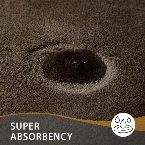 MINIDEAR Bathroom Rugs 36x24 Brown - Thick Memory Foam Bath Mat, Ultra Soft & Plush Fluffy, Non-Slip, Quick Dry, Absorbent Washable Floor Microfiber Mat for Tub, Home Decor Accessories - Image 4