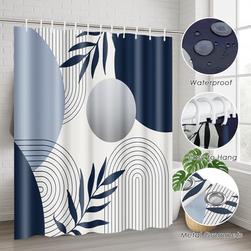 Bathroom Sets with Shower Curtain and Rugs, Set of 4, Boho Leaf - Image 6