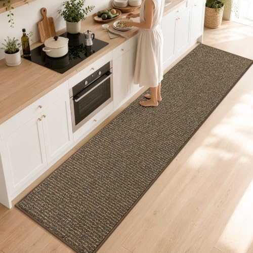 BEQHAUSE Kitchen Runner Rugs 31"x120", Kitchen Mats for Floor, Brown by BEQHAUSE