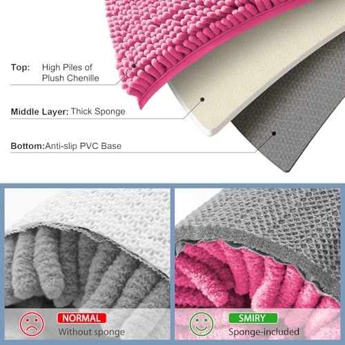 Smiry Bathroom Rugs 24X16, Luxury Chenille Extra Soft Absorbent Bath Mat - Image 5