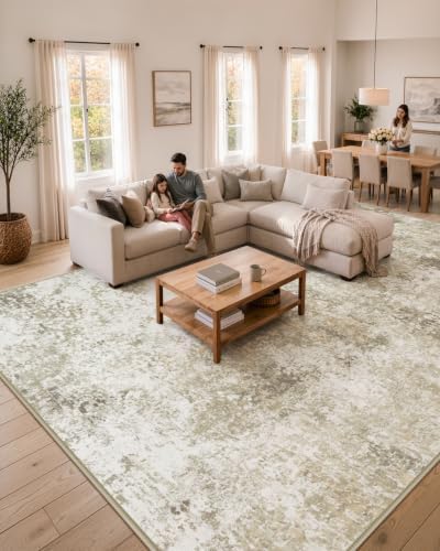 Lahome 10x14 Beige Area Rug for Living Room, Modern Abstract Rug, Natural - Image 2