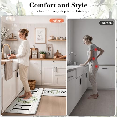 KIMODE Kitchen Mats for Floor Cushioned Anti Fatigue 2PCS Kitchen Rugs - Image 4