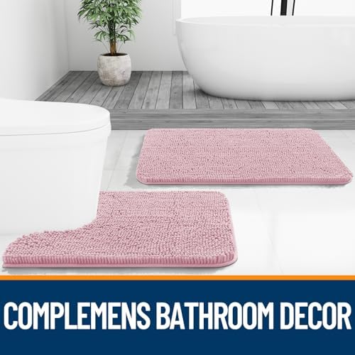 OLANLY Toilet Rugs U-Shaped 24x20, Soft Absorbent Chenille Contour Rugs - Image 7