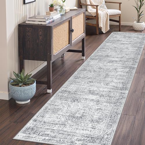 2x7 Runner Rug Non Slip,Washable Hallway Runner Rug,Grey by Restydon