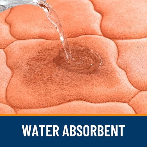 OLANLY Memory Foam Bath Mat Rug 36x24, Ultra Soft Bathroom Rugs, Peach - Image 5