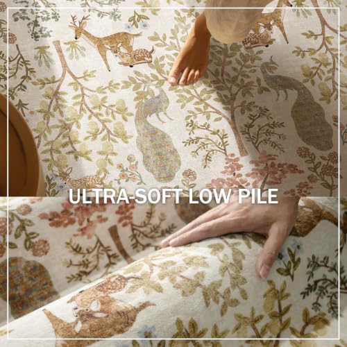 Machine Washable Rugs for Living Room: 6x9 Bedroom Rug Stain Resistant Non Slip Low Pile Lightweight Soft Carpets for Living Room Dining Room Kitchen Nursery Kids Room PlayroomFarmhouse - Image 5