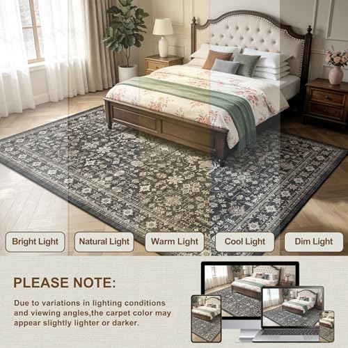 Grey Area Rug 9x12 for Living Room Bedroom - Image 2