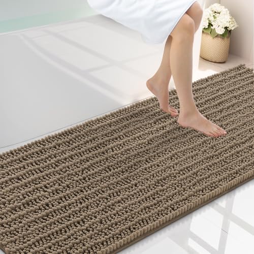 Smiry Bathroom Rugs 70X24, Extra Soft Rubber Backing Chenille Bath Mats by Smiry