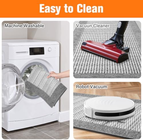 StepRite Kitchen Rugs, Kitchen Mats for Floor, 20"X32"+20"X47", Light Grey - Image 5