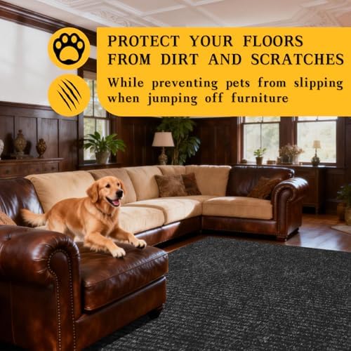 2x8 ft Outdoor Runner Rug, Non-Slip Indoor Outdoor Carpet Runner with TPR Backing, Waterproof Mat for Hallway, Kitchen, Patio, Garage, Deck, Entryway, Black Fine Stripes - Image 7