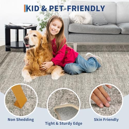 GarveeHome Scalloped Washable Area Rug 4x6 Small Entryway Rug Non Slip - Image 5