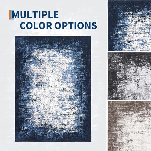 GarveeHome 3x5 Entryway Rug Washable Modern Abstract Small Blue - Image 7