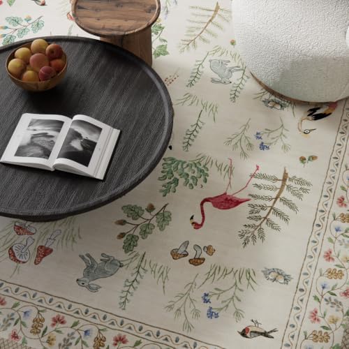 3x5 Washable Area Rugs for Entryway: Small Throw Rugs Stain Resistant Non Slip Low Pile Soft Faux Wool Lightweight Entry Rug for Bedroom Kitchen Living Room Laundry Bathroom Room Front Door Indoor - Image 4