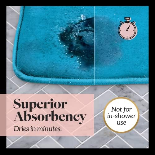 Memory Foam Bath Mat Non Slip Absorbent Super Cozy Velvet Bathroom Rug Carpet (60 inches X 24 inches, Caribbean Sea) - Image 5