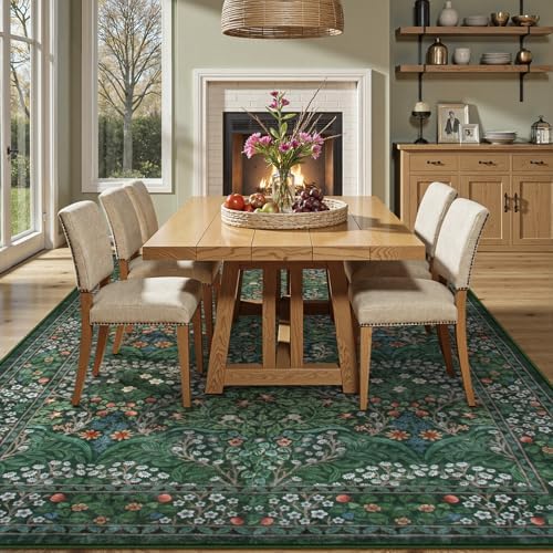 Lahome Floral 9x12 Area Rugs for Living Room, Soft Bedroom Washable Rugs - Image 3