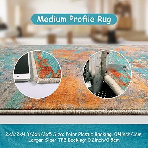 Lahome Modern Abstract Runner Rug - 2x7 Washable Hallway Rug Colorful Kitchen Carpet with Rubber Backing, Contemporary Soft Non Slip Indoor Floor Accent Mat for Bedroom Laundry Room Bathroom RV - Image 5