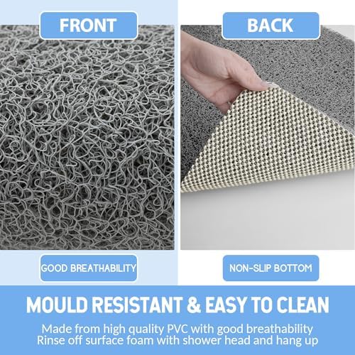 Hargiis Non-Slip Bathtub Mat, Anti Slip Shower Mat, Fast Drying Bathtub Mats, Foot Scrubber Mat, Anti Slip Mat for Tub, Floor, Bathroom, Kitchen, Home, Hotel (Grey 40"×28") - Image 4