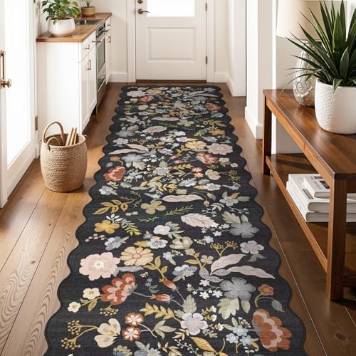3x10ft Long Hallway Runner Rug: Non-Slip Washable Kitchen Floor Mat Black by BYYVOORugsforYourHome