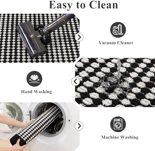Ileading Indoor Door Mat 3x5ft, Absorbent Muddy Mats for Dogs, Low-Profile Entrance Large Welcome Mat with Non-Slip Rubber Backing, Washable Runner Carpet for Hallway,Entryway,Kitchen(Black) - Image 4