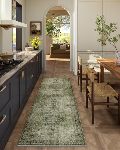 Machine Washable Kitchen Runner Rug: 2'x6' Hallway Rug Non Slip Low-Pile Stain Resistant Soft Carpet Runners for Entryway Hallways Kitchen Laundry Room Beside Farmhouse by palohom