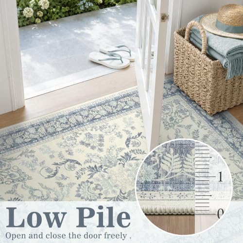 DCX Blue and Beige Washable 6x9 Rug - Image 6