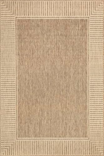 nuLOOM Asha Light Brown Bordered Indoor/Outdoor Area Rug, 4' x 5' - Image 2