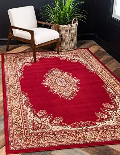 Unique Loom Reza Collection Traditional Persian Style Area Rug, 2 ft 2 in x 3 ft, Burgundy/Ivory by UniqueLoom