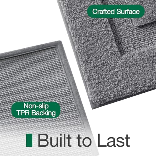 LUMI Ultra Soft Bathroom Rugs Absorbent, Non Slip Bath Mat 24x36, Dark Grey - Image 4