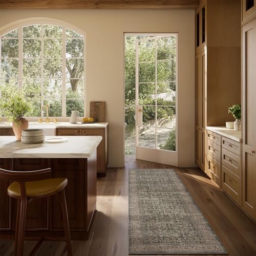 Machine Washable Hallway Runner Rugs: 2'6"x8' Kitchen Rug Stain Resistant Non Slip Low Pile Soft Carpet Runners for Hallways Indoor Entryway Kitchen Laundry Room Bedroom Bathroom Farmhouse - Image 6