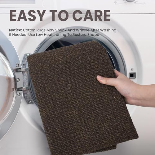 EARTHALL Washable Runner Rug, Non Slip Hall Runner, 3x18 Ft, Brown/Coffee - Image 3