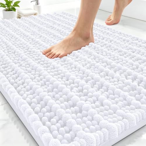 Smiry Bathroom Rugs 30X20, Extra Soft Rubber Backing Chenille Bath Mats by Smiry