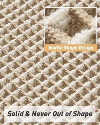 Upgraded Waffle Bath Mat Set of 2 Absorbent Bathroom Mat 17"x24" + 17"x48" - Image 5
