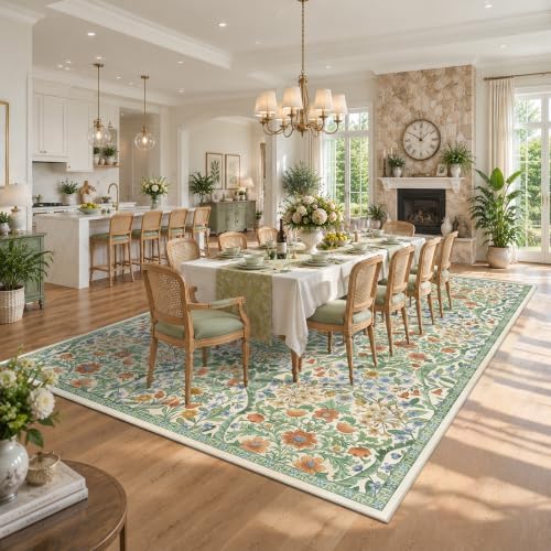 10x14 Large Floral Area Rug Soft Living Room Rug Indoor Carpet - Image 3