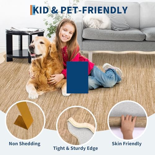 GarveeHome Scalloped Washable Rug 2x3 Kitchen Rugs Non Slip, Light Brown - Image 6