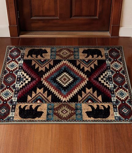 YIHOUSE Washable Western Cabin Area Rug 2x3 Entryway by YIHOUSE