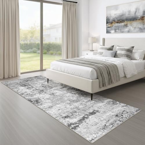 LOONGRUG Runner Rug 2x6 Machine Washable Non-Slip Kitchen Rug Black Gray - Image 5