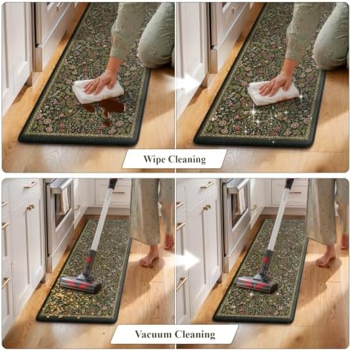 Collive Kitchen Rugs Sets of 2, Padded Kitchen Floor Mats-20"x71"+20"x32" - Image 6