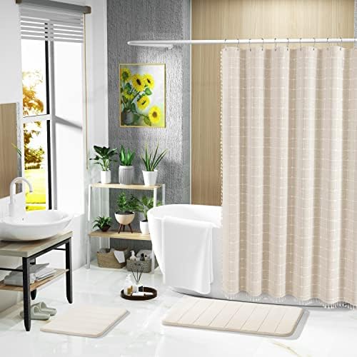 Yimobra Memory Foam Bath Mat, Super Soft Absorbent Bathroom Rug Non Slip, Quick Dry, Machine Washable Floor Carpet for Tub Shower, Home Decor Accessories, 24x17, Cream - Image 2