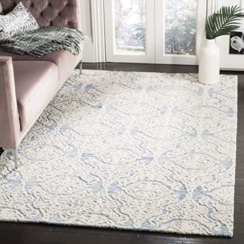 SAFAVIEH Blossom Collection 4' x 6' Blue/Ivory BLM112M Handmade Premium Wool Area Rug by Unknown